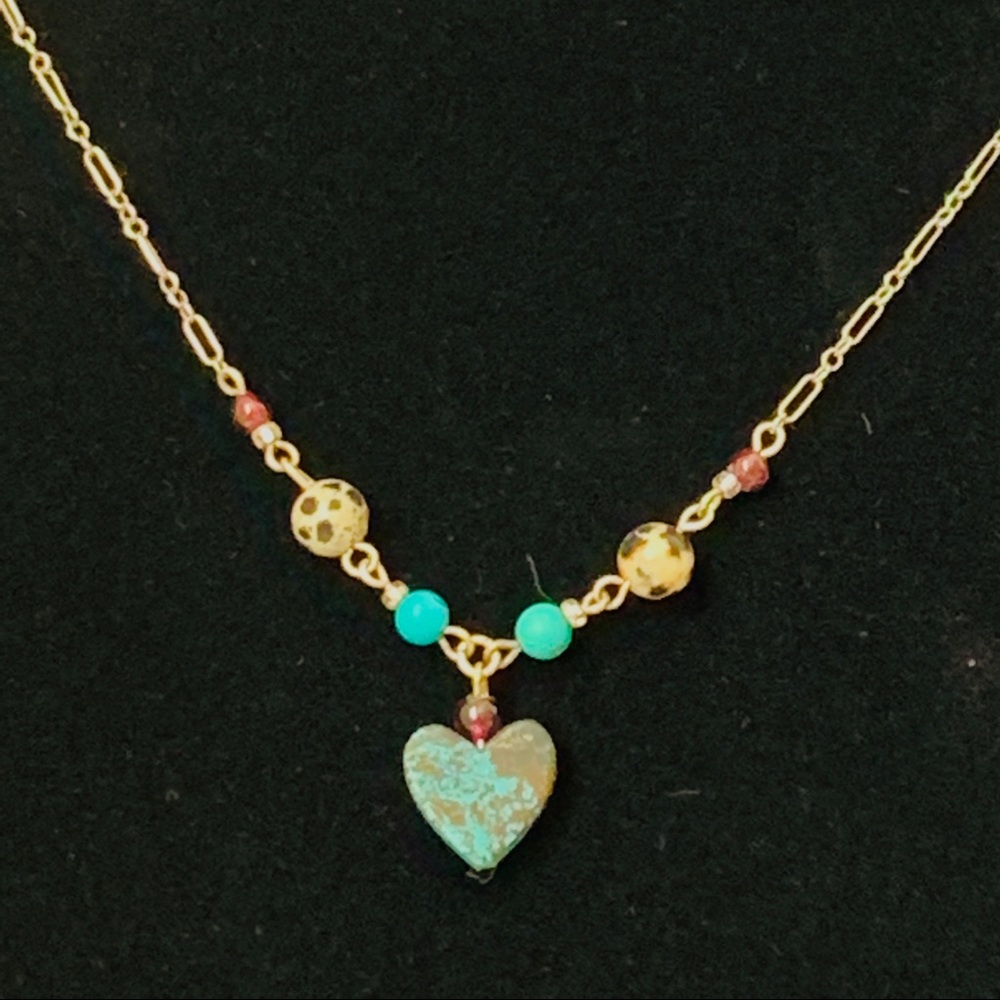 925 Sterling Turquoise Moonstone Amethyst Necklace